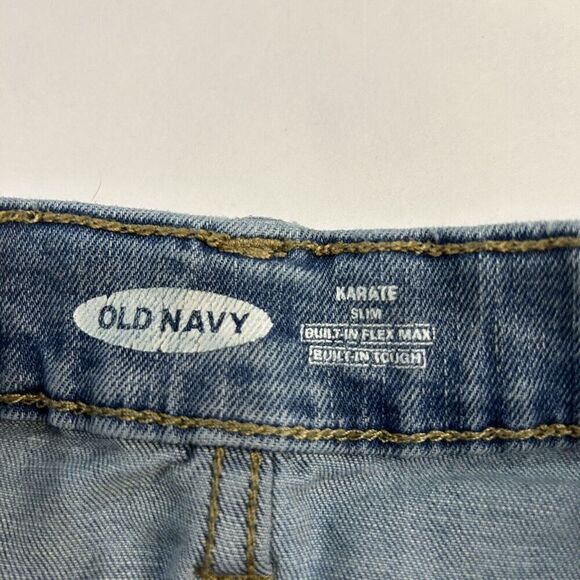 Old Navy Boys Karate Slim Built In Flex Max Distressed Faded Jeans Youth Size 12 - Picture 4 of 10